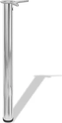Image de vidaXL 4x pieds de table réglables en hauteur Pieds de table chromés 710 mm