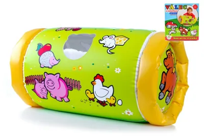 Obrázok produktu pre Nafukovací valec so zvončekom Moje prvé zvieratká 42x23cm v krabici 6m+ MPZ