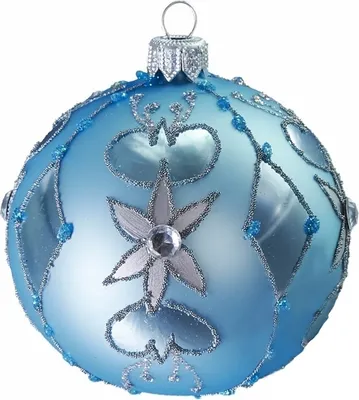 Produktbild von Türkis Weihnachtskugel mit Dekor