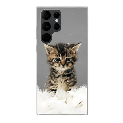 Obrázok produktu pre Kryt mobilného telefónu pre Samsung Galaxy S22 Ultra Mačka - mačiatko - perie Silikónové mäkké puzdro