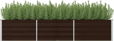 Image de Jardinière marron 240 x 80 x 45 cm Acier galvanisé