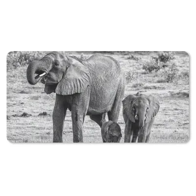 Produktbild von MuchoWow® Mauspad Mousepad Elefant - Wasser - Tiere - Schwarz - Weiß 60x30 cm - Mousepads - Maus Mat - Pad - Mausunterlage - Nachhaltig
