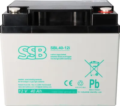 Image de Batterie au plomb SSB SBL 40-12i AGM Batterie M6 à visser - 12V 40Ah