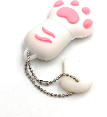 Produktbild von Onlineworld2013 Pfote Tatze Bär Hund weiß rosa pink Funny USB Stick 64 GB USB 3.0