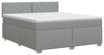 Immagine prodotto di Letto a molle con materasso grigio chiaro 180 x 200 cm in tessuto