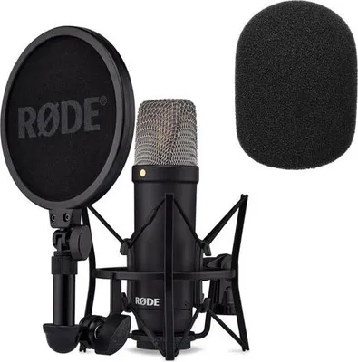 Produktbild von Rode NT1 Signature Black Mikrofon mit Popschutz