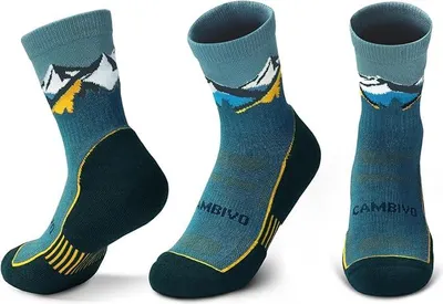 Produktbild von CAMBIVO Wandersocken Herren Damen 2 Paar, Outdoor Trekkingsocken Hiking Socken Atmungsaktiv Gepolstert, Anti-Blasen für Trekking, Bergsteigen, Wandern, Alltag & Sport