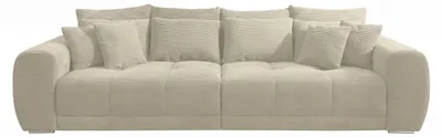 Produktbild von Big-Sofa XXL 306 cm Federkern Lounge Couch mit Bezug aus Cord in Beige Grau / 15173
