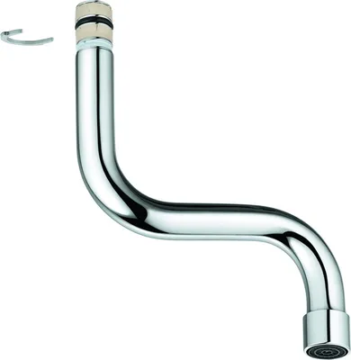 Produktbild von GROHE S-Auslauf 13385, für Eurosmart Einhand-Spültischbatterie Wandmontage, schwenkbar, Ausladung 113 mm, chrom
