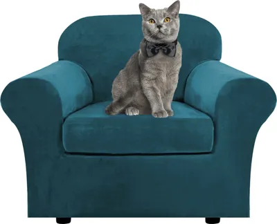 Obrázek produktu pro 2 kusy Stretch Velvet Chair Cover Slipcover Chair Cover s elastickým spodním protiskluzovým tlustým omyvatelným potahem na pohovku (1 místo, tmavě zelená)