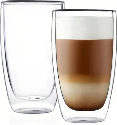 Zdjęcie produktu dla Szklanki do latte macchiato z termicznego szkła o podwójnych ściankach, 400 ml, zestaw 2 szt