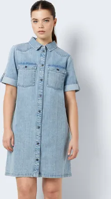 Produktbild von NOISY MAY Kurzarm Midi Denim Blusenkleid Größe: XS