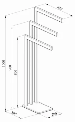 Produktbild von ANDEX TECHNIC 342/B Handtuchständer 3-armig weiß