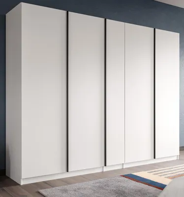 Produktbild von Kleiderschrank "Girona" in weiß Drehtürenschrank 5-türig 230 x 183 cm