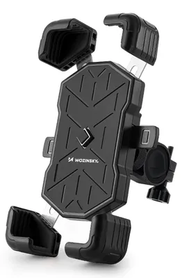Imagen del producto de Soporte para teléfono marca Wozinsky, modelo Wud-01B, para bicicleta, se sujeta al manillar, color