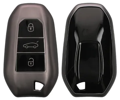 Produktbild von kwmobile Schlüsselhülle für Peugeot Citroen 3-Tasten Smartkey Autoschlüssel (nur Keyless Go) Hülle - Autoschlüssel Schlüssel Hülle aus TPU Silikon -