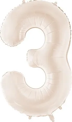 Immagine prodotto di Palloncino in foil numero "3", 86 cm, beige chiaro
