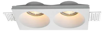 Immagine prodotto di Portafaretto da incasso in gesso 2×GU10/GU5.3 rettangolare – V-TAC  SKU 6762