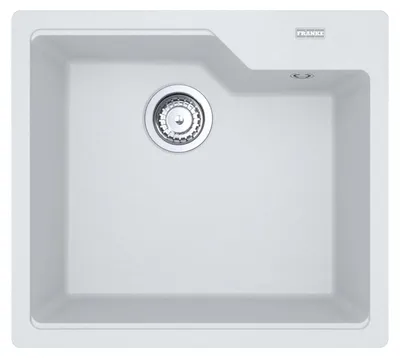 Produktbild von FRANKE Spüle URBAN UBG 610-56 in GLACIER mit Excenterbedienung Drehknopf Edelstahl / Ausschnittmaß 540 x 480 mm R15 / Granitspüle