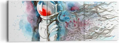 Produktbild von Bild auf Leinwand - Leinwandbild - Astronaut Universum Astronomie Entdecker - 120x40cm - Wand Bild - Wanddeko - Leinwanddruck - Bilder - Kunstdruck - Leinwand bilder - Wandkunst - CA120x40-2993