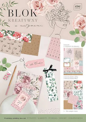 Produktbild von Interdruk Kreativblock A4 Secret Garden 18 Blatt 170g/m²