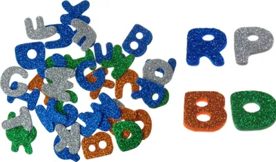 Produktbild von Dekorative Aufkleber Glitter Schaumstoff Buchstaben 40 Stück SHAN SK03