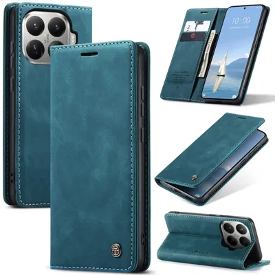 Produktbild von Hülle für Xiaomi 17T Pro Retro Kunstledertasche mit Standfunktion Schutzhülle Blau