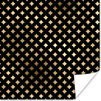 Produktbild von MuchoWow® Poster Muster - Sterne - Gold 75x75 cm - Wand Dekoration