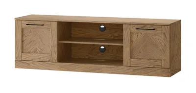 Image de Lowboard Cozy Armoire TV 160x42x50cm Chêne rustique partiellement massif 2 portes