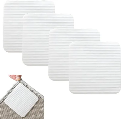 Produktbild von 4 Stück Teppich Antirutschunterlage, Antirutschmatte Für Teppich, Anti Rutsch Teppichunterlage, teppichstopper, Für Hartholzböden, Teppiche Und Matten