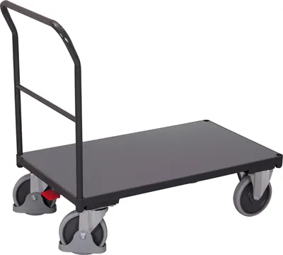 Produktbild von Transportwagen - Schiebebügelwagen - Traglast 500 kg - Ladefläche 800 x 1.230 mm - anthrazitgrau