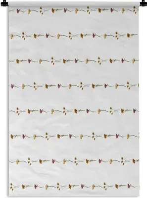 Produktbild von MuchoWow® Wandteppich Wandbehang Blumen - Muster - Pastell 90x135 cm Tapisserie Dekoration Wandtuch - Baumwolle - Wandskulptur
