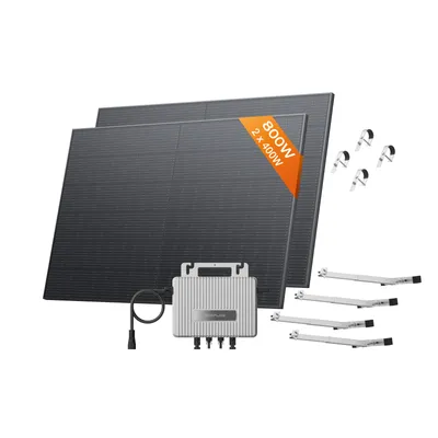 Produktbild von ECOFLOW STREAM Balkonkraftwerk mit Halterung 0% VAT, 800 W Mikrowechselrichter, 2 × 400 W PV Solarpanels, WLAN & App-Steuerung für Gitterbalkon