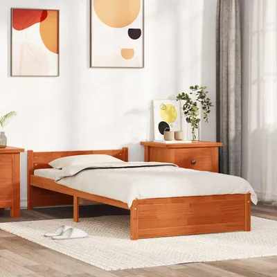 Productafbeelding van Maison Exclusive - Bedframe, donkerbruin, 195,5 x 95,5 x 51 cm, massief grenenhout