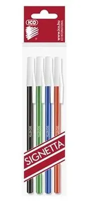 Obrázok produktu pre Guľôčkové pero, sada, 0,7 mm, s vrchnákom, ICO "Signetta", 4 farby