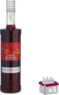 Produktbild von Lot de 3 Vedrenne - Crème de fraise 15° - 70cL