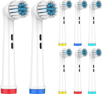 Produktbild von Aufsteckbürsten für Oral B kompatibel - 8er Pack Ersatzbürsten Zahnpflege Bürstenköpfe für elektrische Zahnbürsten - passend für viele Oral B Modelle