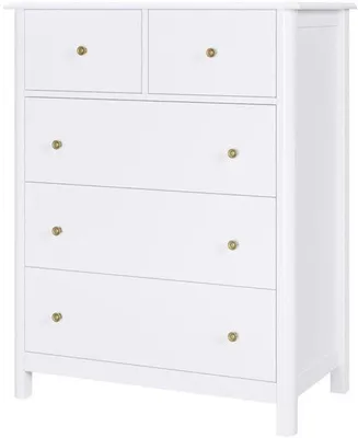 Obrázok produktu pre Komoda – biela – kompaktná – 5 zásuviek – 103 x 48 x 23 cm – viacúčelová úložná skrinka