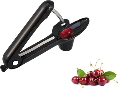 Produktbild von Kirschentkerner aus Edelstahl für Kirschen, Pflaumen und Oliven | Tragbarer Entkerner für Obst