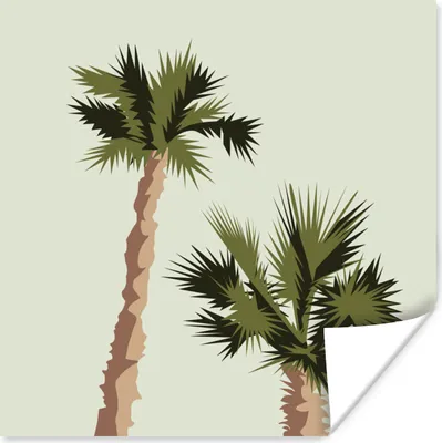 Produktbild von MuchoWow® Poster Palme - Himmel - Sommer 50x50 cm - Wohnzimmerdekoration