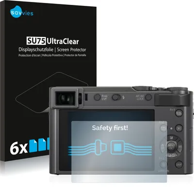 Produktbild von 6x Für Panasonic Lumix DC-TZ200 Schutzfolie Savvies Displayschutz Display Schutz Folie Klar Transparent