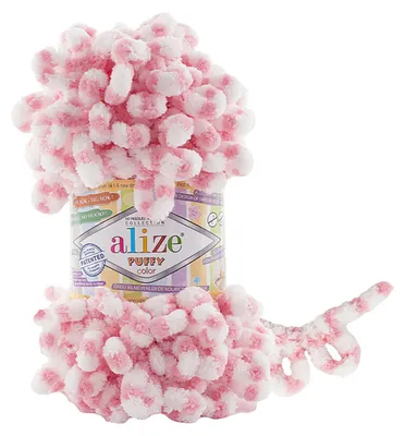 100g Strickgarn ALIZE Puffy Color, 100% Polyester, 6494