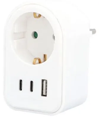 Produktbild von Unitec Zwischenstecker mit USB Typ A+C