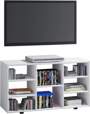 Produktbild von Fetino TV Tisch 8 Ablagen weiß.