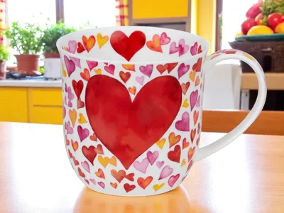 Produktbild von DUNOON Becher Cumbrae Big Love rot 450 ml Bone China Kaffeetasse 102 mm Teetasse