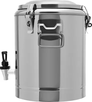 Image de Récipient isotherme pour boissons - Distributeur de boissons avec robinet - 14 l - Acier inoxydable - Chaud/froid 8 heures - Étanche - Argent