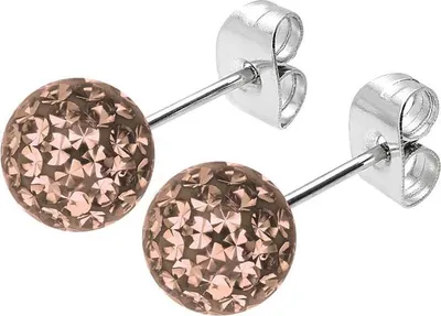 Produktbild von Chirurgenstahl Ohrstecker EPOXY Pfirsich Kugelgröße: 8mm