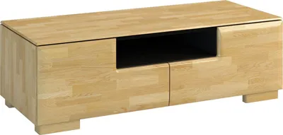 Produktbild von TV-Schrank "Lipik" 11, Farbe: Eiche / Schwarz, teilmassiv - Abmessungen: 38 x 122 x 50 cm (H x B x T)