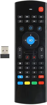 Productafbeelding van Draadloze Afstandsbediening - Luchtmuis Toetsenbord - Smart TV Bediening - Bewegingsdetectie Gyroscoop - 21 x 8.1 x 3 cm - Zwart