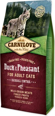 Produktbild von Carnilove Feline Chicken Duck Pheasan Hairball Control 6Kg